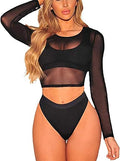 Mesh Crop Top for Women Sheer Blouse S-4XL - Lightweight Layering