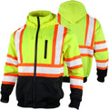 Hi Vis Safety Fleece Zip Hoodie for Men - ANSI Class 3 Warmth