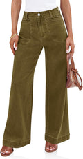 Cicy Bell Womens Wide Leg Jeans High Waisted Stretchy (Style P6XZ)