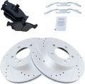 TRQ Performance Drilled Slotted Rotor & Posi Ceramic Pad Front Kit