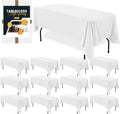 BIGTONE 12 Pack 60x102 in White Rectangle Table Covers - Durable