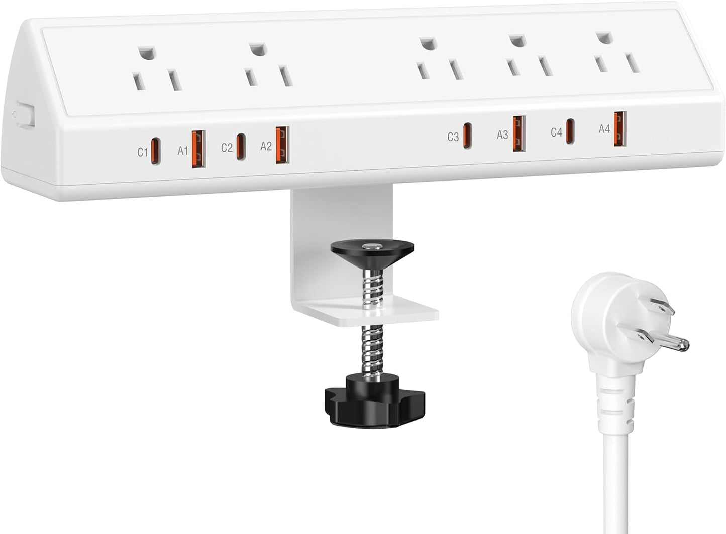 Desk Clamp Power Strip with Fast Charging and Surge Protection