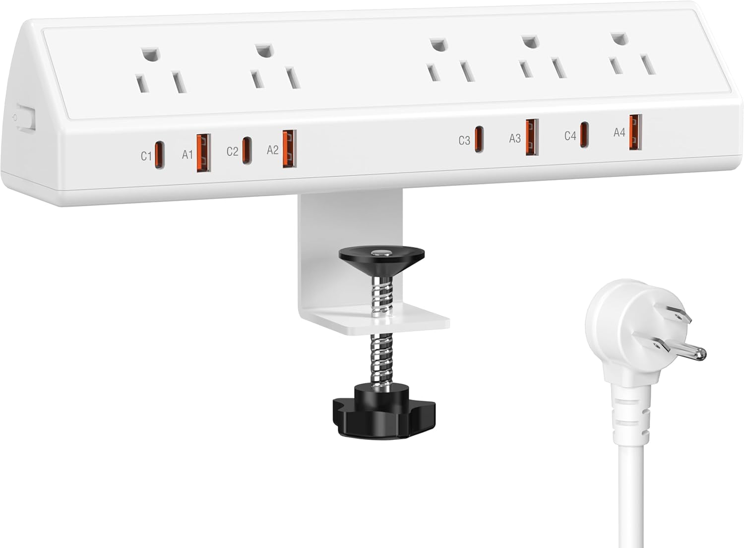 Desk Clamp Power Strip with Fast Charging and Surge Protection