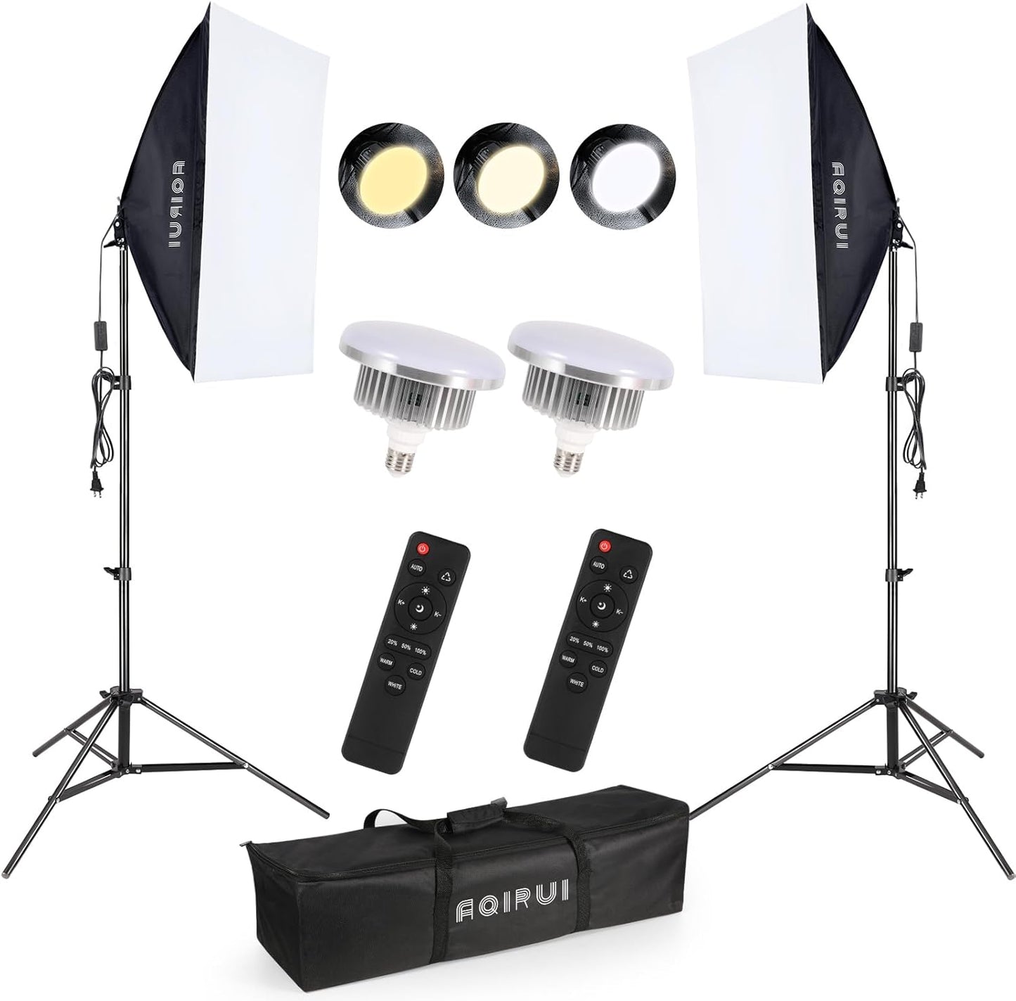 Upgrade LED Bulb Softbox Lighting Kit for Professional Photography