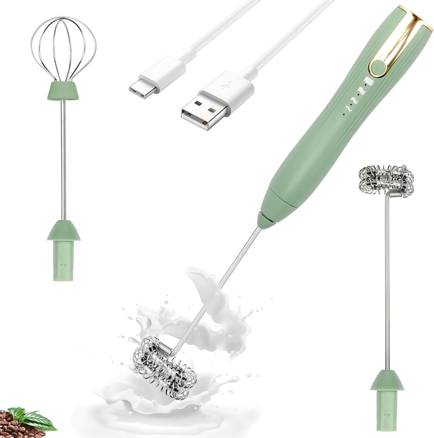 TonJin USB Rechargeable Milk Frother - 3 Speeds