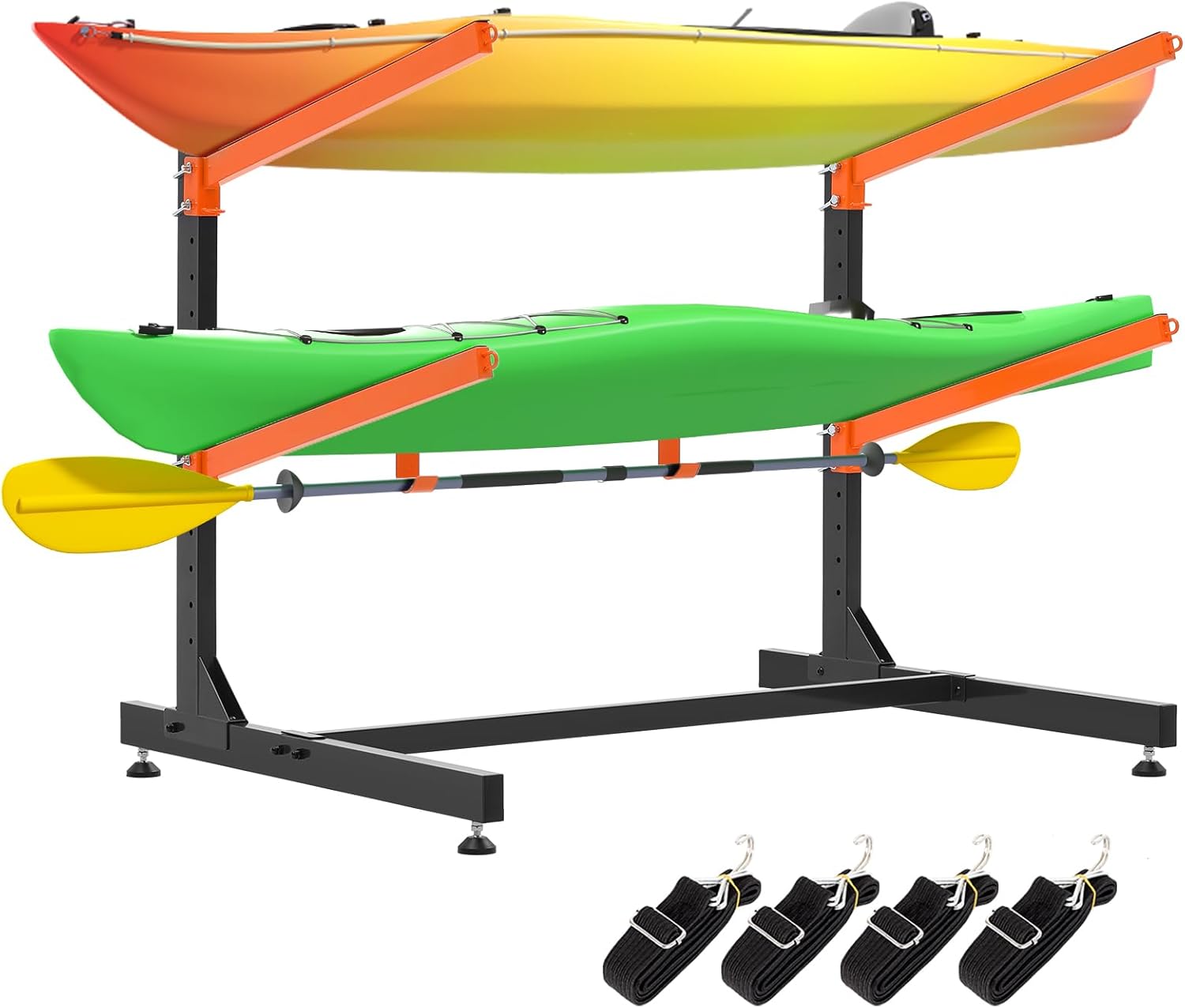 Heavy Duty Adjustable Kayak Storage Rack for Indoor Outdoor Use