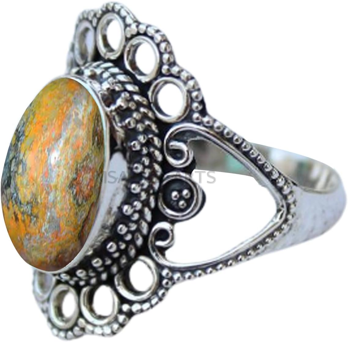 Solid 925 Sterling Silver Ring with Genuine Black Onyx Gemstone