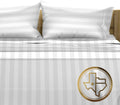 California King Egyptian Cotton Sheets 1500 TC - White Stripe