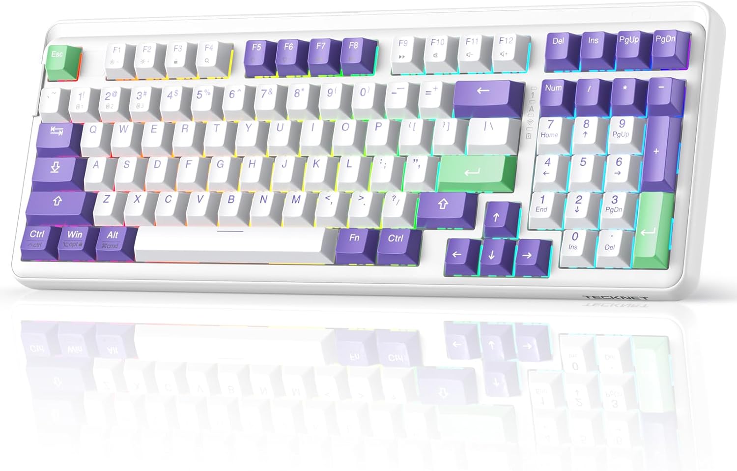 TECKNET Tri-Mode Wireless Mechanical Keyboard for Gaming & Office