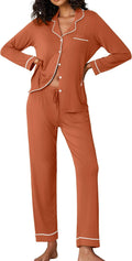 Ekouaer Pajamas Women's Long Sleeve Sleepwear Set - Soft, Cozy Fit
