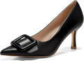 Coutgo Women's Pointed Toe Kitten Heel Pumps - 3in Stilettos