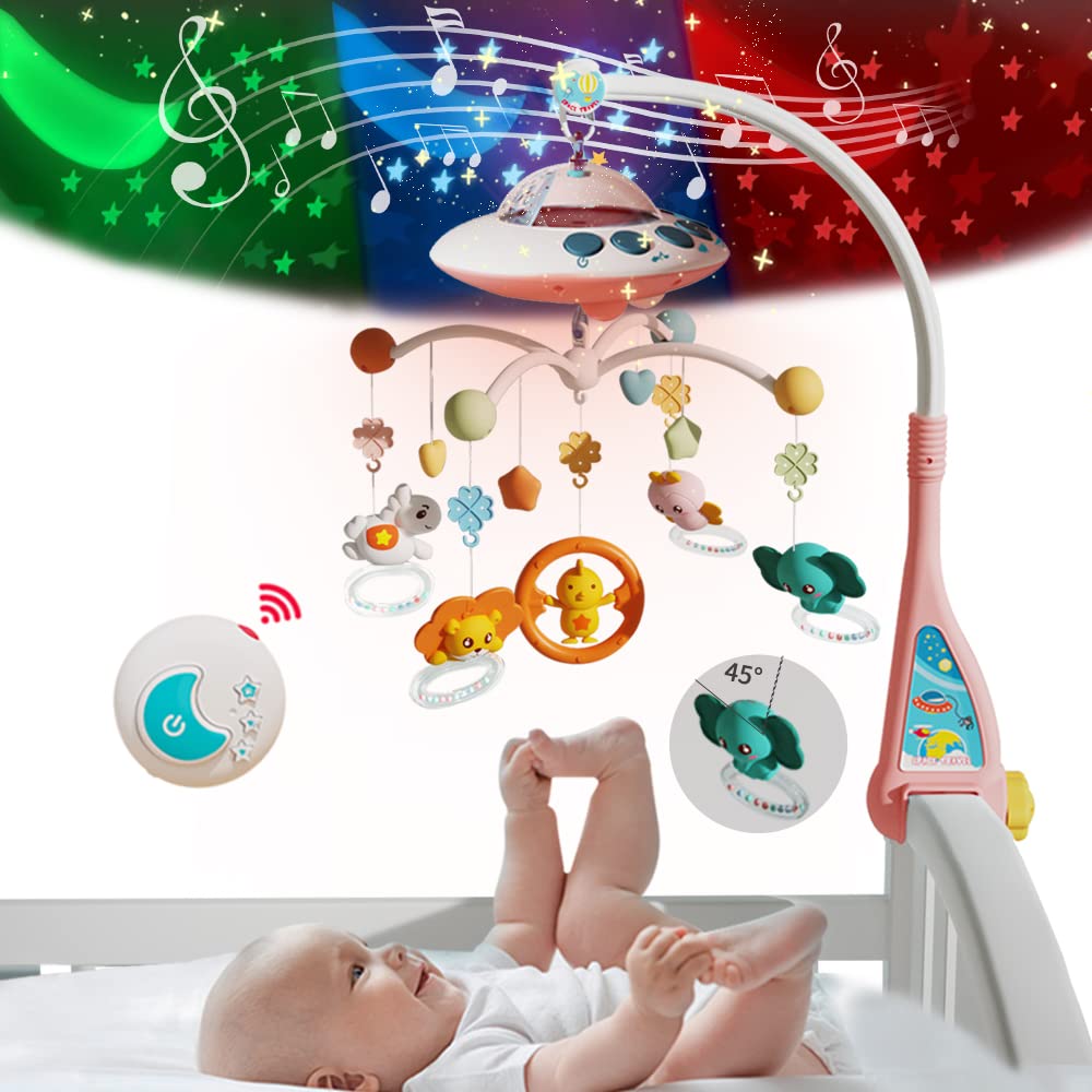 Baby Musical Crib Mobile with Night Lights and Relaxing Music