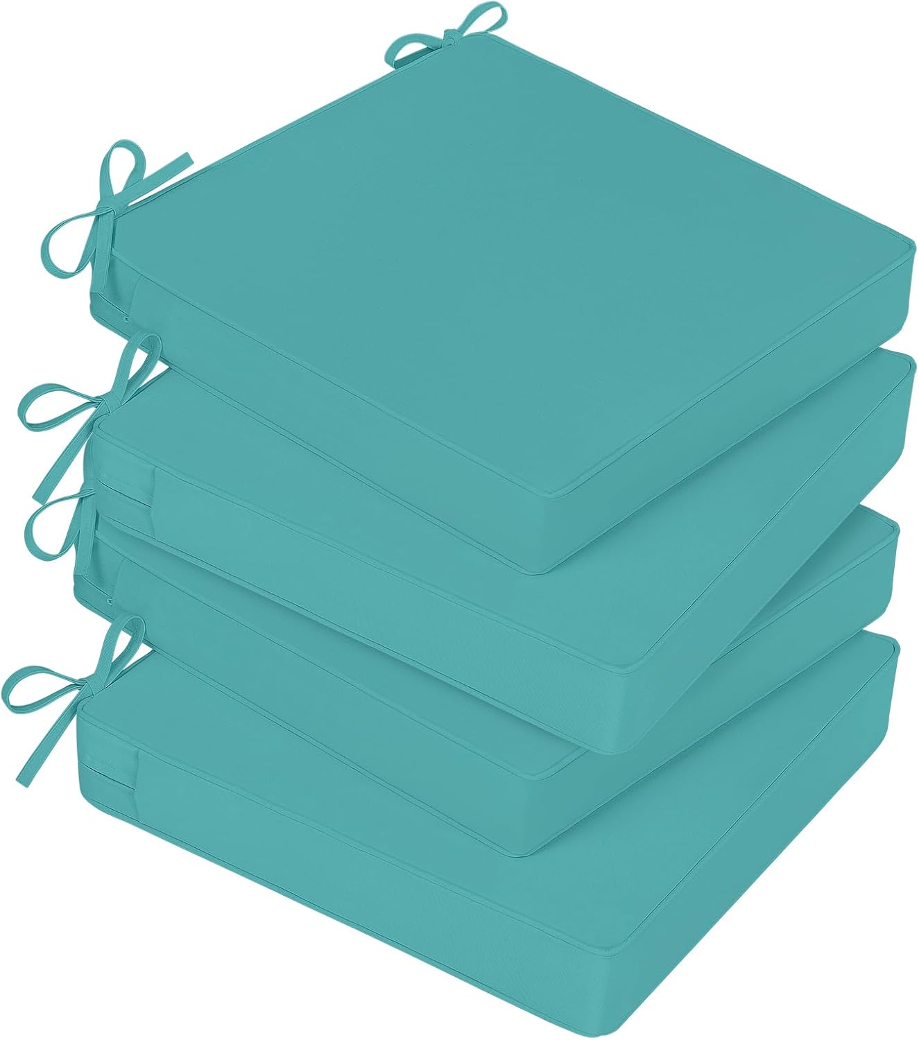 Comfortable Waterproof Outdoor Chair Cushions Set of 4 Teal