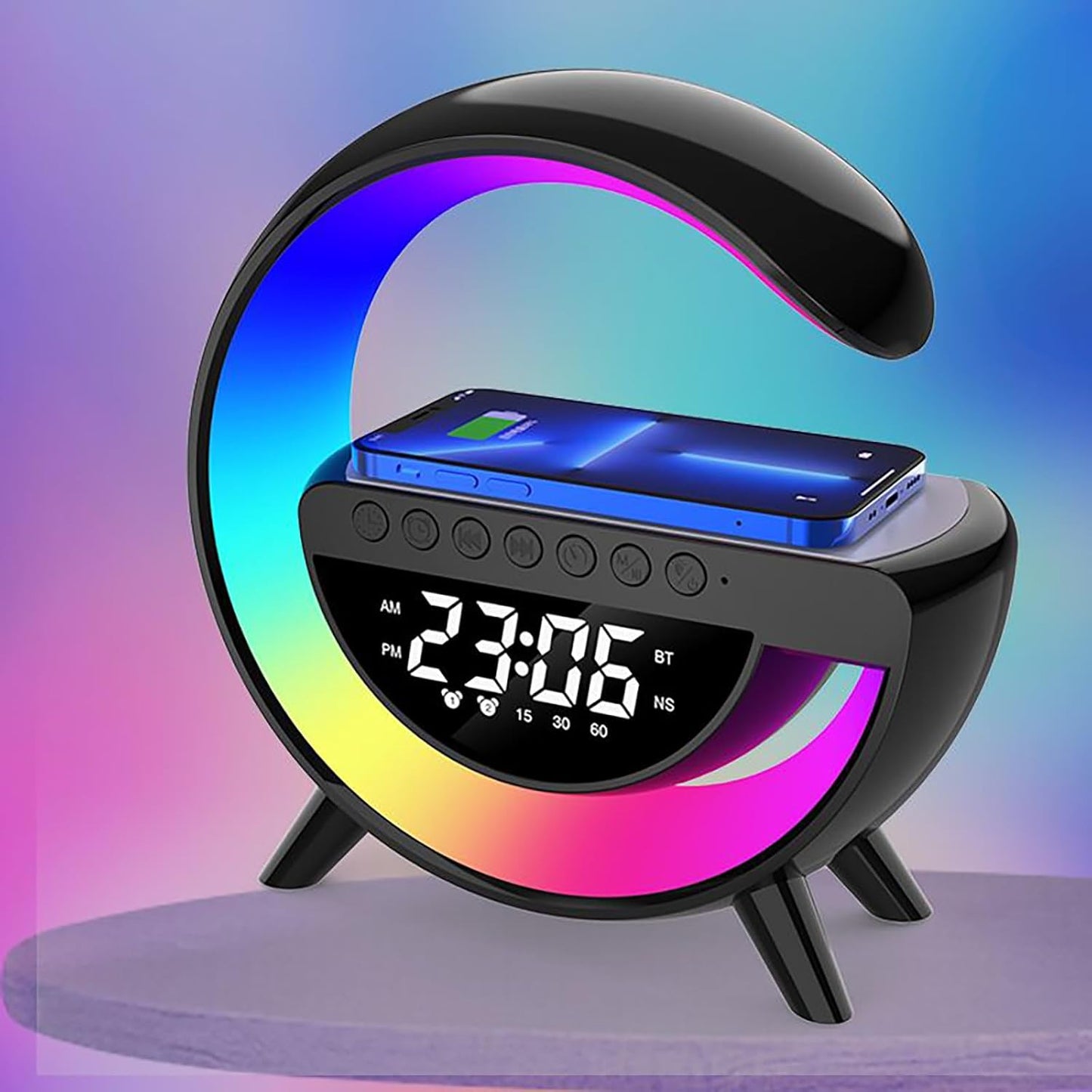 3-in-1 Wireless Lamp - Speaker & Alarm Clock Combo!