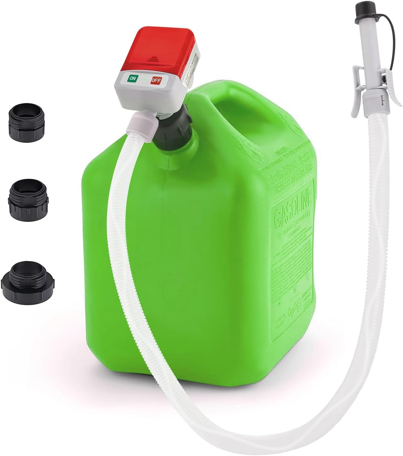 Battery Powered Fuel Transfer Pump with Auto-Stop Sensor and Hose