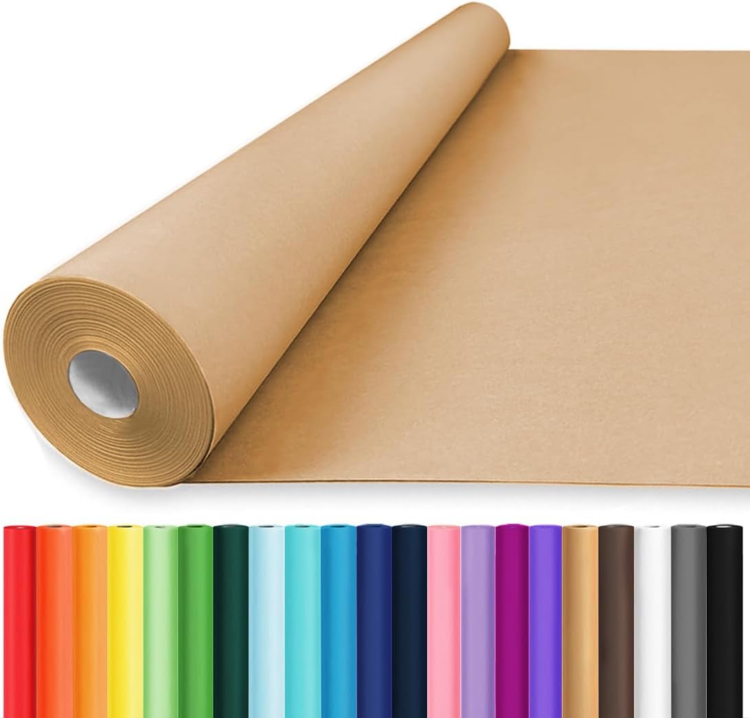 Large Brown Wrapping Paper Roll for Crafting and Packing Needs