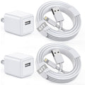 iPhone Charger MFi Certified 2 Pack 6FT Lightning Cable with Wall Plug