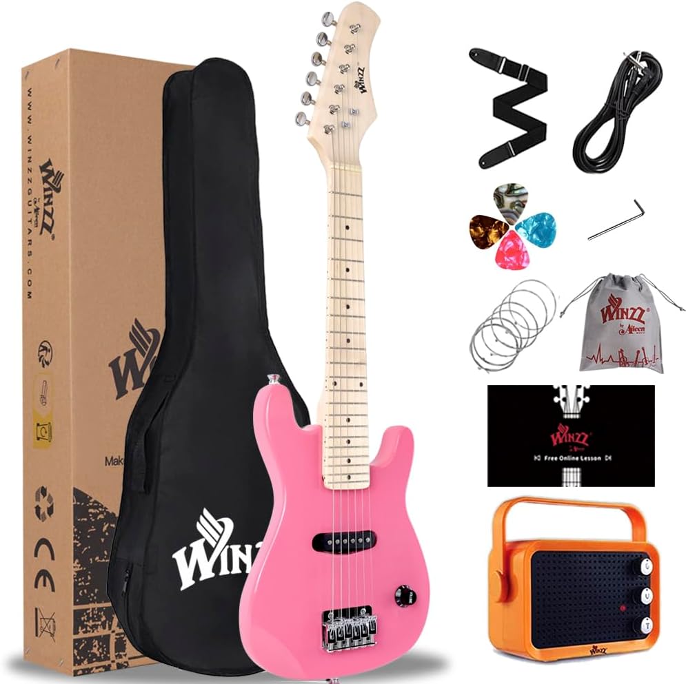 WINZZ EGM100 30 Inches Kids Electric Guitar with Beginner Kit