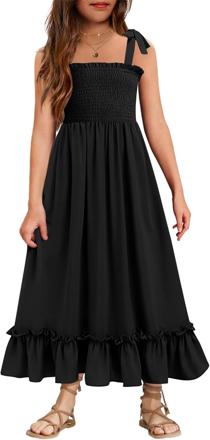 Arshiner Girls Summer Dress Boho Beach Casual Maxi Dresses
