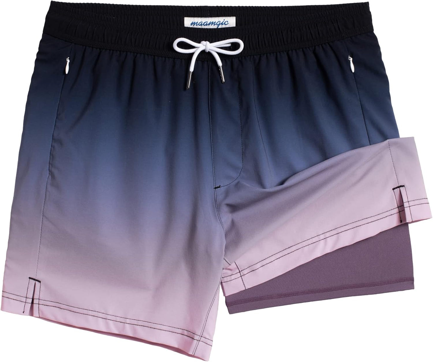 maamgic 5inch Mens Swimming Trunks with Compression Liner