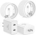 iPhone 17 Pro Max Charger Fast Charging 2-Pack - Dual Port 35W