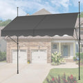 KELIXU Manual Retractable Awning 118in - Adjustable Patio Sunshade