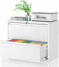 Pataku Lateral File Cabinet 2-Drawer File Cabinet with Lock - Quiet