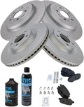 TRQ Front and Rear Brake Pad & Rotor Kit - Full Replacement Kit
