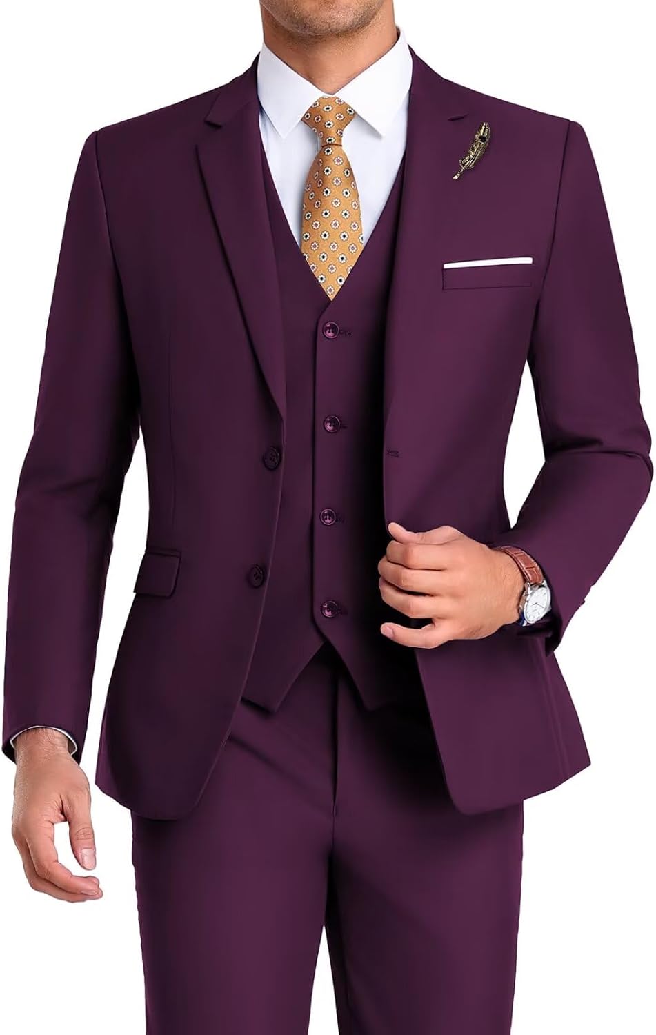 High-End Slim Fit 3 Pieces Suit for Men by Mrbuerly