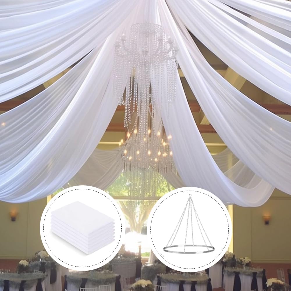 Ceiling Drapes Hanging Kit for Weddings and Events with Rings