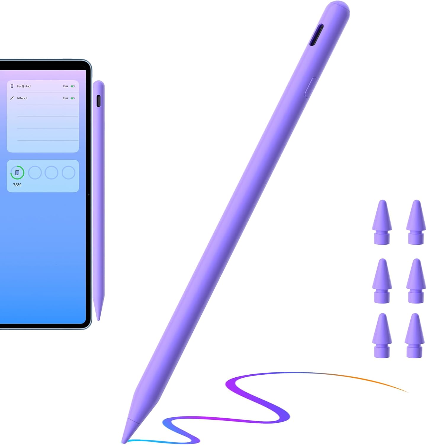 Fast Charge Stylus Pen for iPad 2018-2024 Models - Purple Peaboni