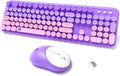 Wireless Keyboard and Mouse Combo with Round Keycaps - Retro Look