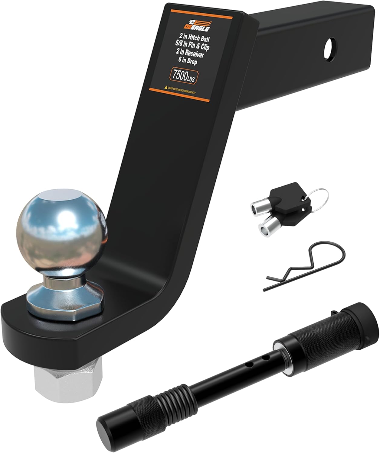 DEEAGLE 2 in Ball Hitch with Pin for Reliable Towing Strength