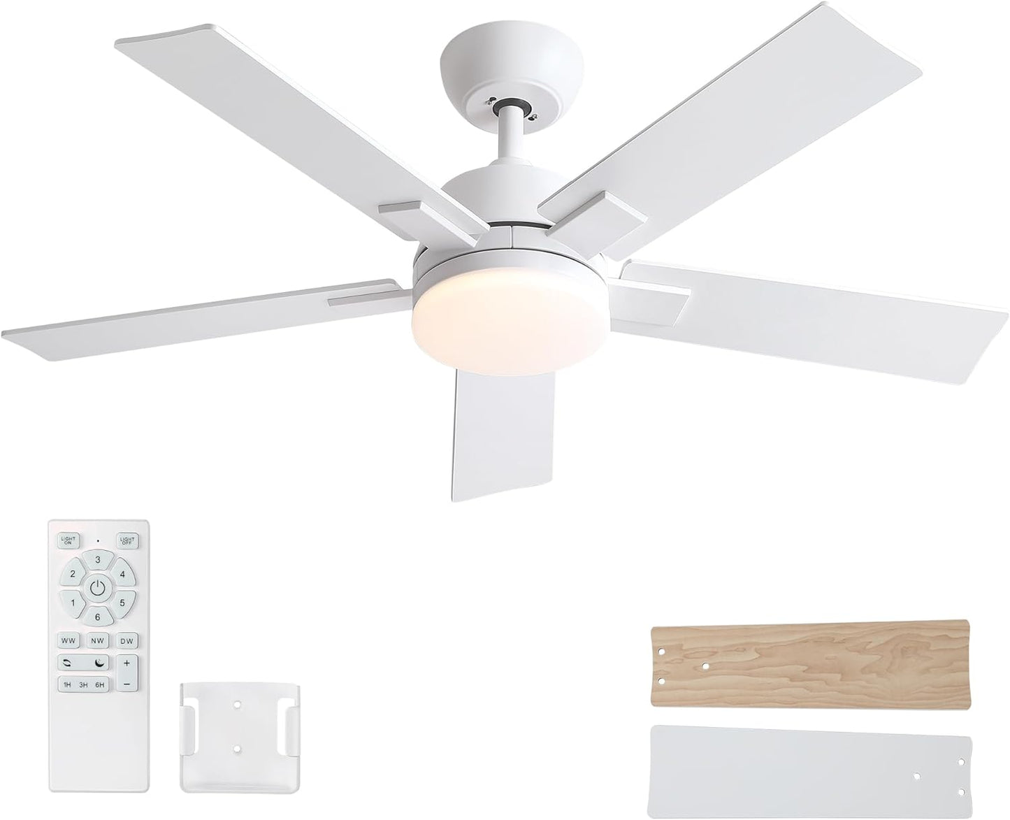 42 Inch Ceiling Fan with Lights and Remote for Modern Spaces