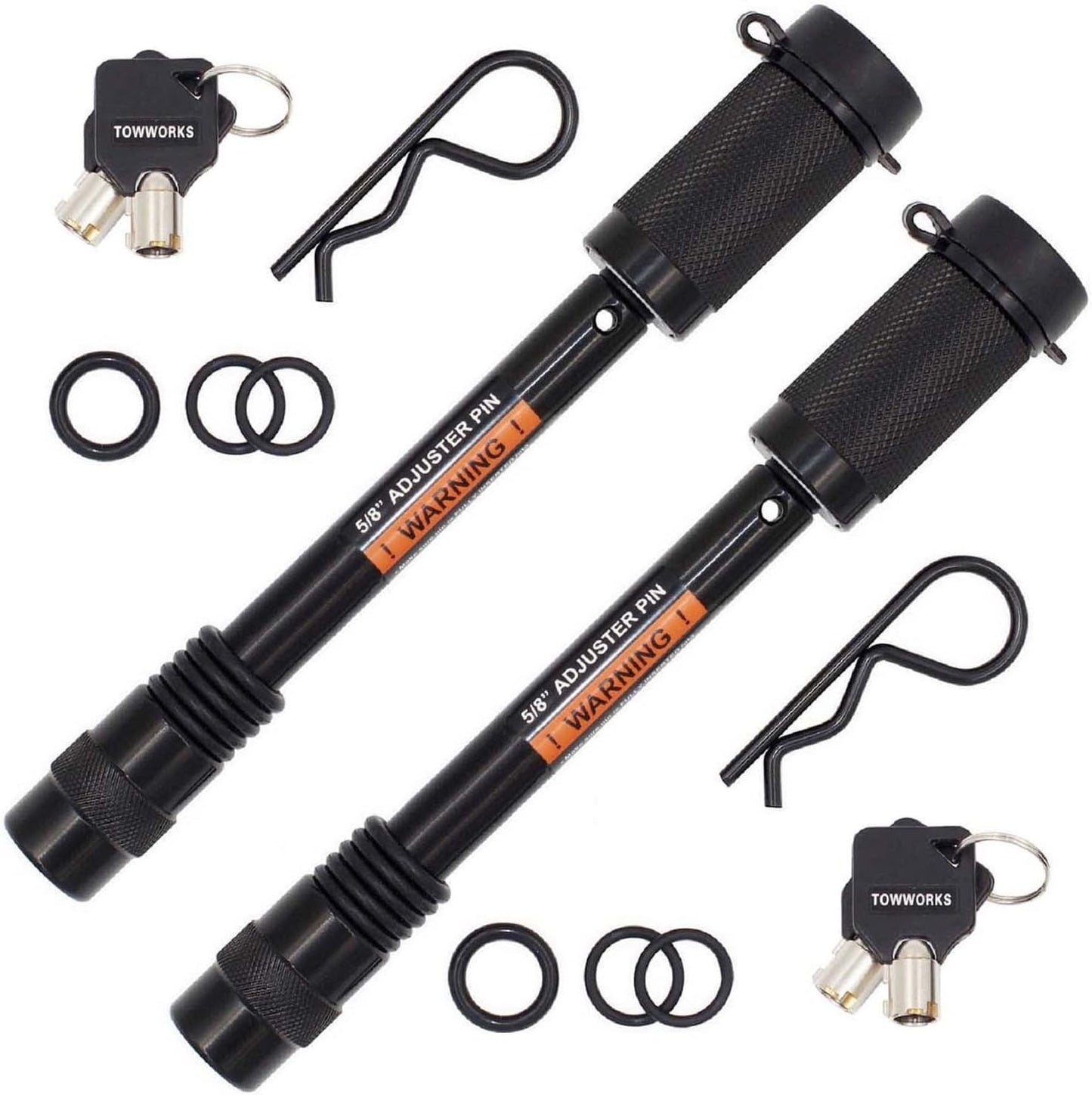 TowWorks 5/8in Trailer Hitch Lock with Extra Long 4-1/2in Span