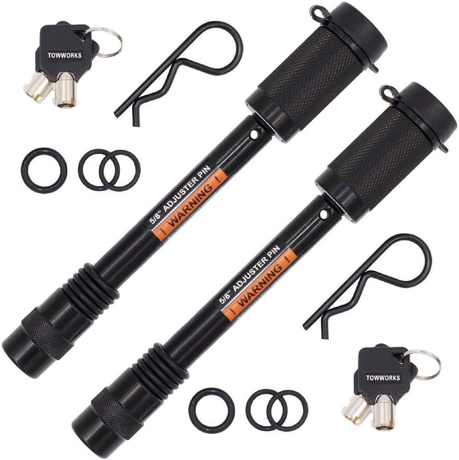 TowWorks 5/8in Trailer Hitch Lock with Extra Long 4-1/2in Span