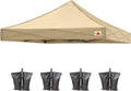 10x10 Beige Replacement Canopy Top for Pop Up Canopy - Heavy Duty