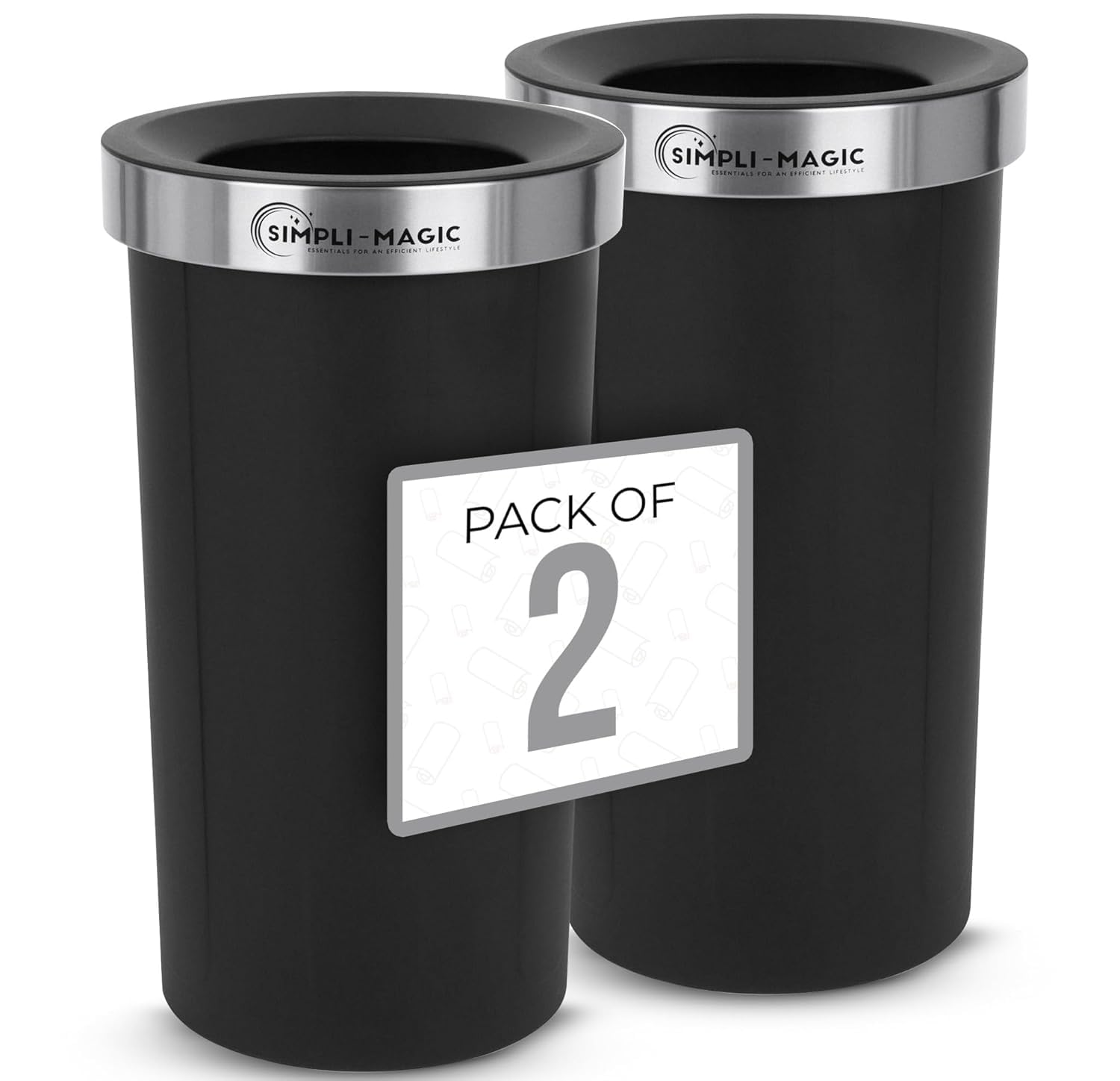SIMPLI-MAGIC 16 Gallon Open Top Trash Can for Easy Disposal