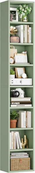 FOTOSOK 8-Tier Media Tower Rack Slim Storage Cabinet - Tall Narrow