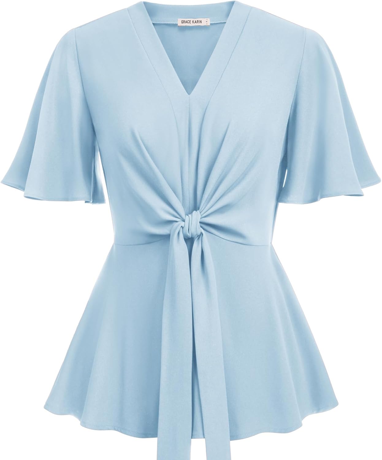 GRACE KARIN Women's Elegant V Neck Peplum Tops for Any Occasion