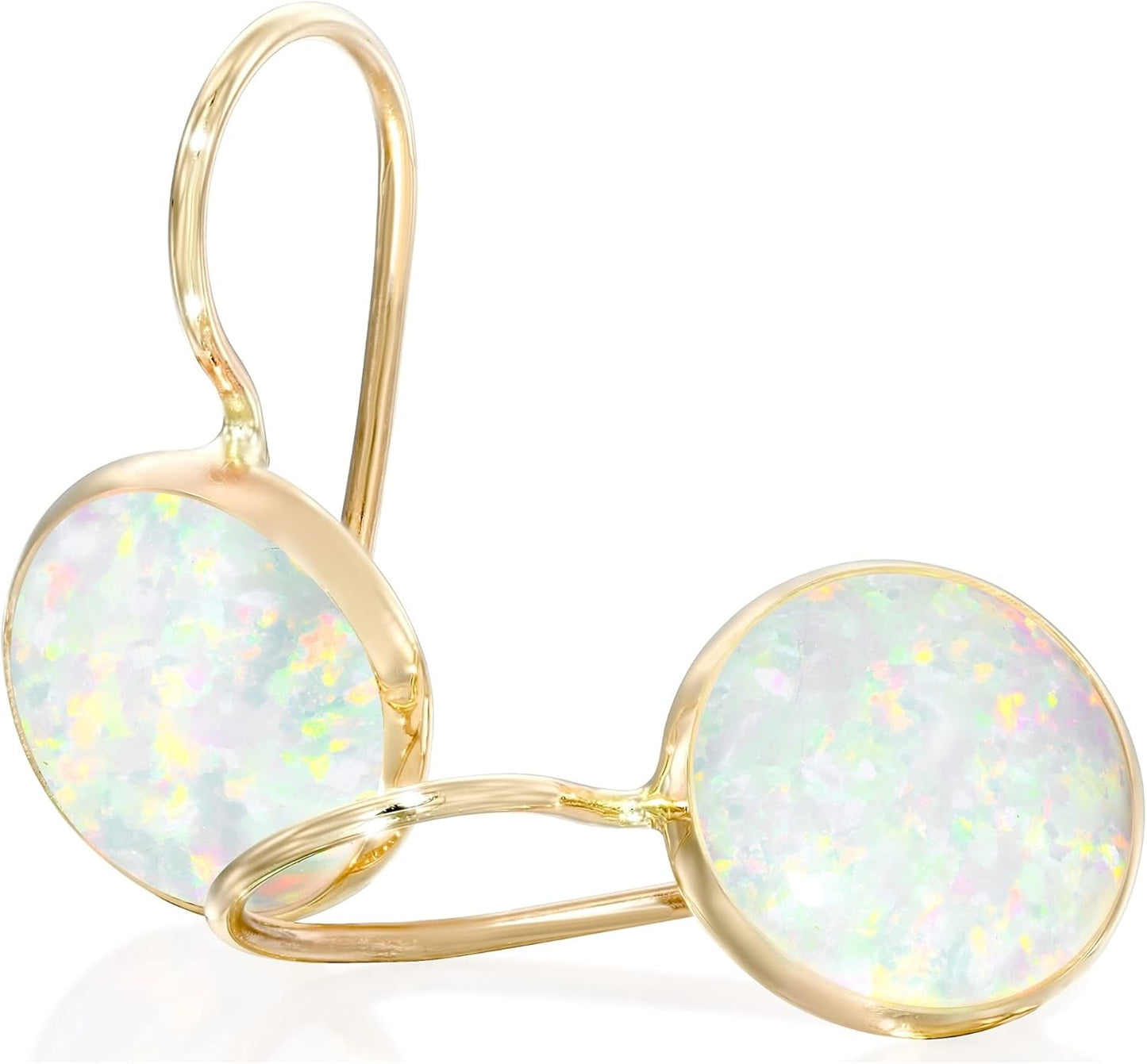 14k Solid Yellow Gold Gemstone Earrings for Birthstone Lovers