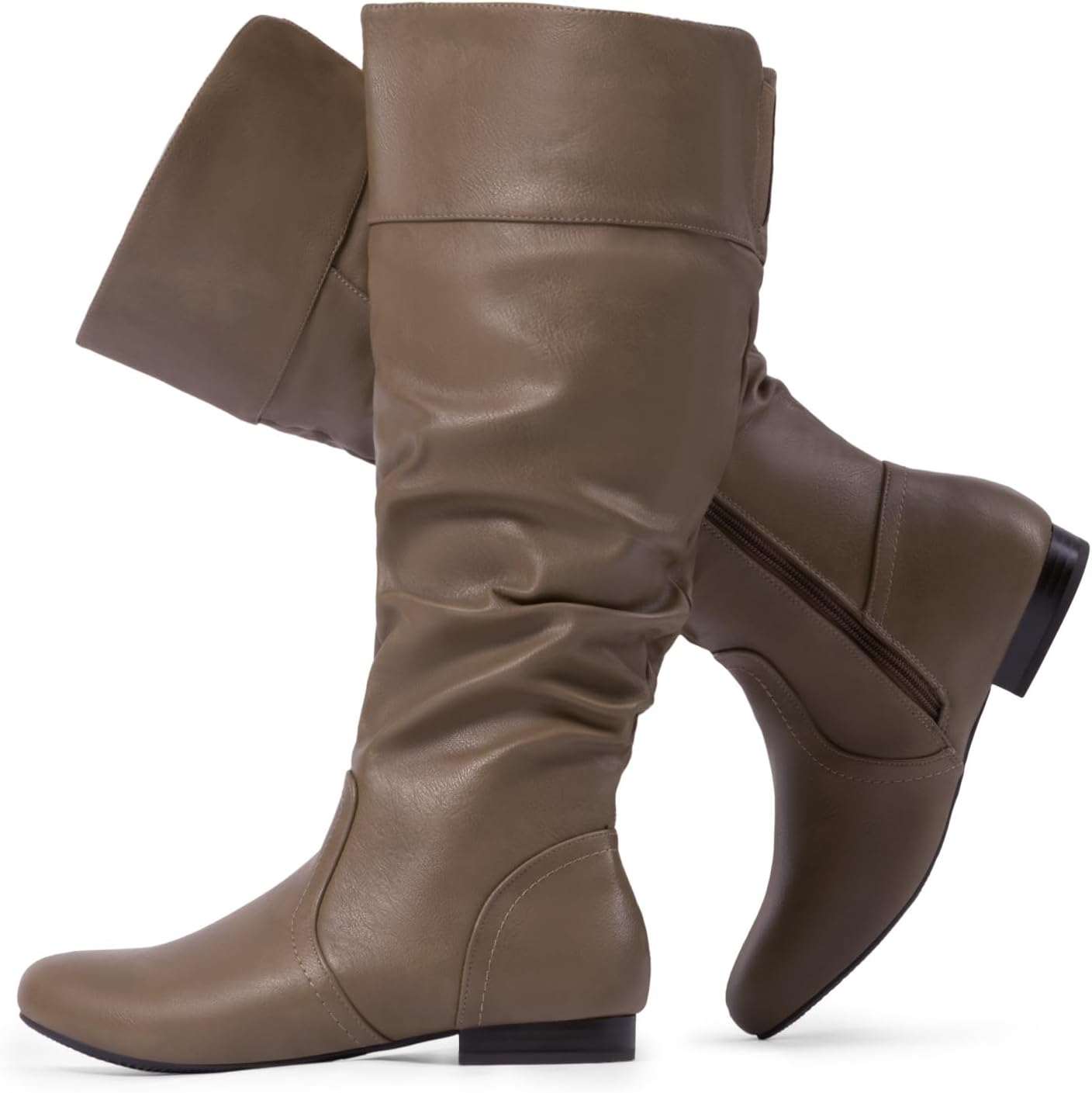 Wide Calf Knee High Pull On Winter Boots for Women - Stylish & Warm