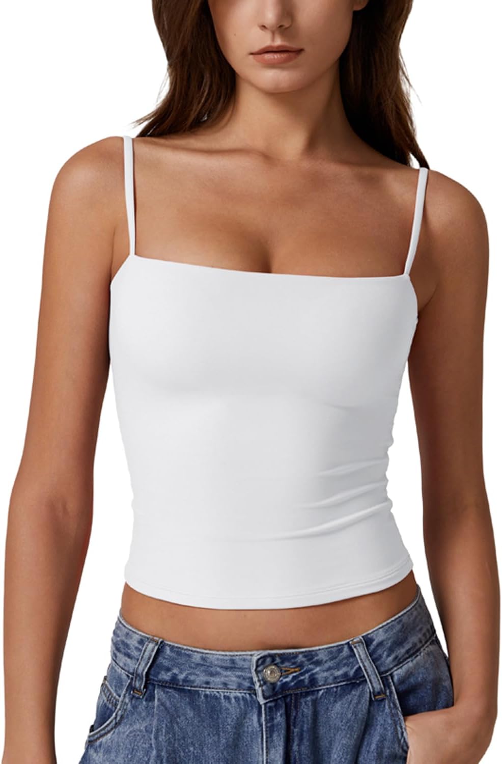 QINSEN Women's Double Lined Tank Top for Stylish Comfort