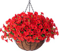 Artificial Fake Hanging Flowers Plants Basket for Outdoor Decoration