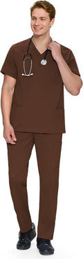 COZYFIT Scrubs for Men Set - V-Neck Top and 11-Pocket Pants Men's