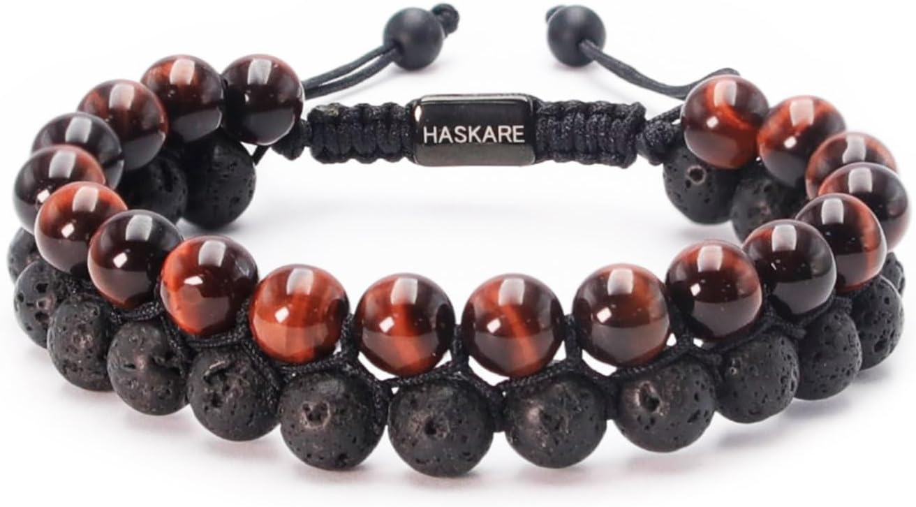 HASKARE Energy Beads Tiger Eye Bracelet for Men - Unique Gift