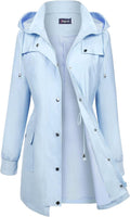 Rain Jacket for Women Lightweight Hooded Raincoat - Striped Lining