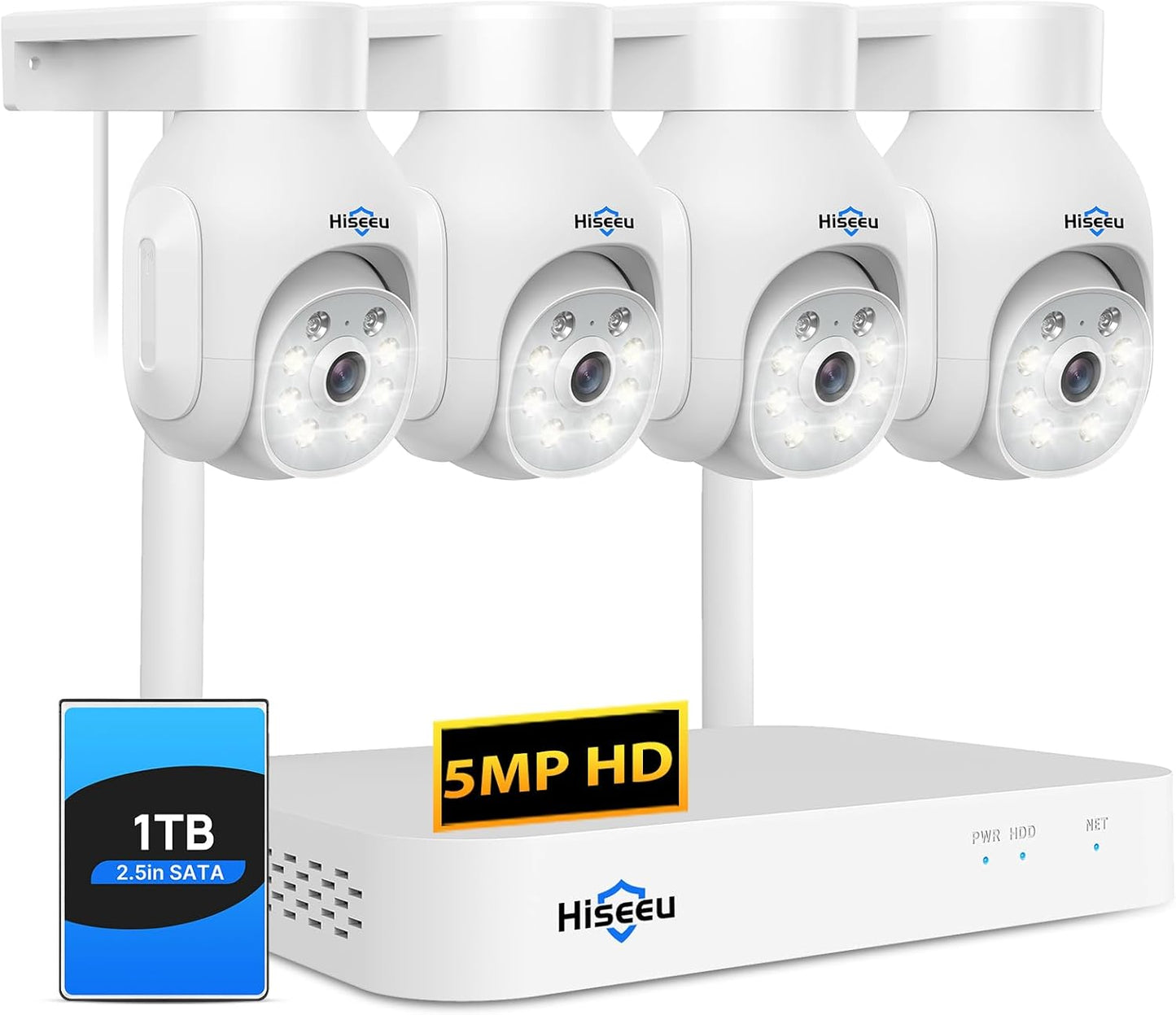Hiseeu 5MP PTZ Camera System: 24/7 Surveillance