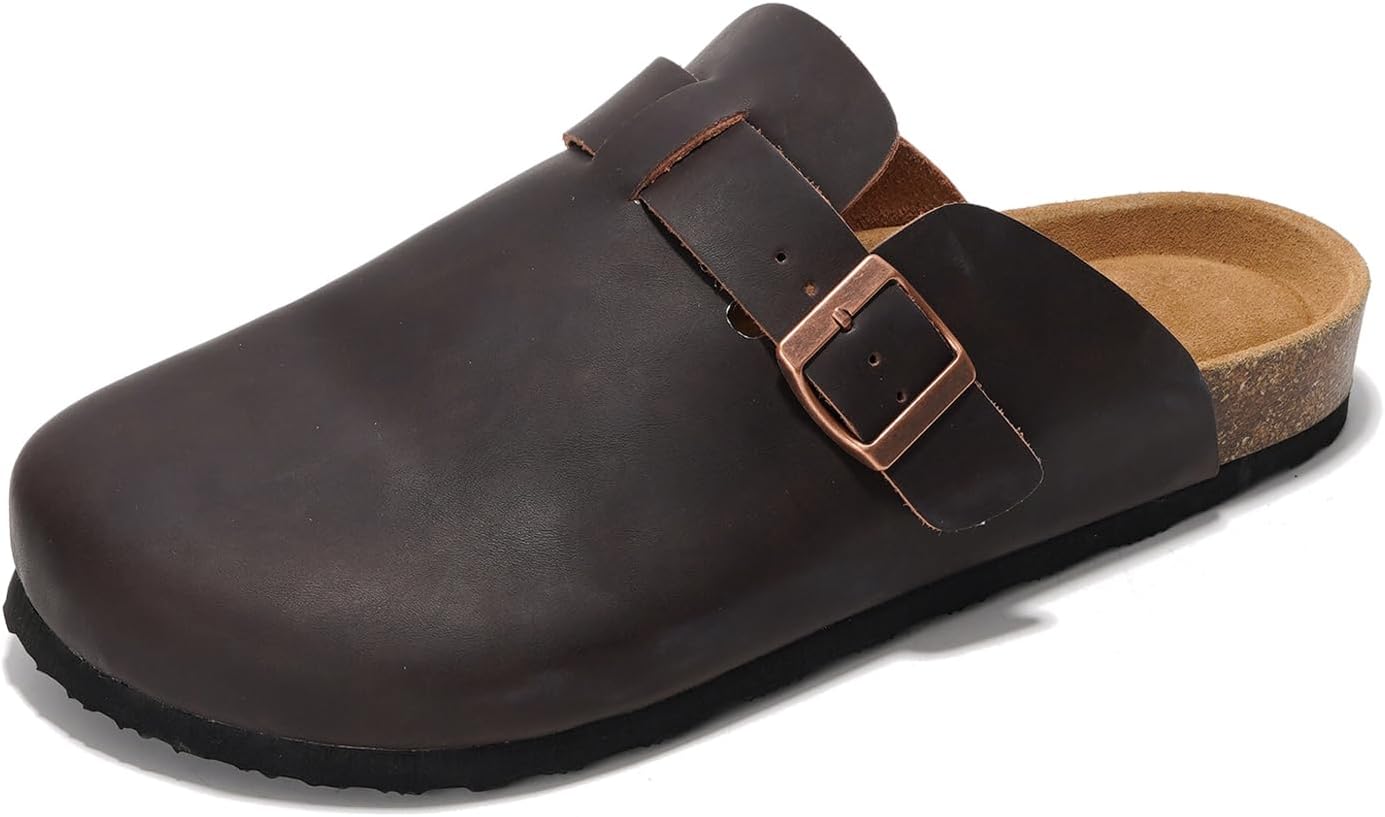 Project Cloud Mens Clogs - Genuine Leather Memory Foam Comfort