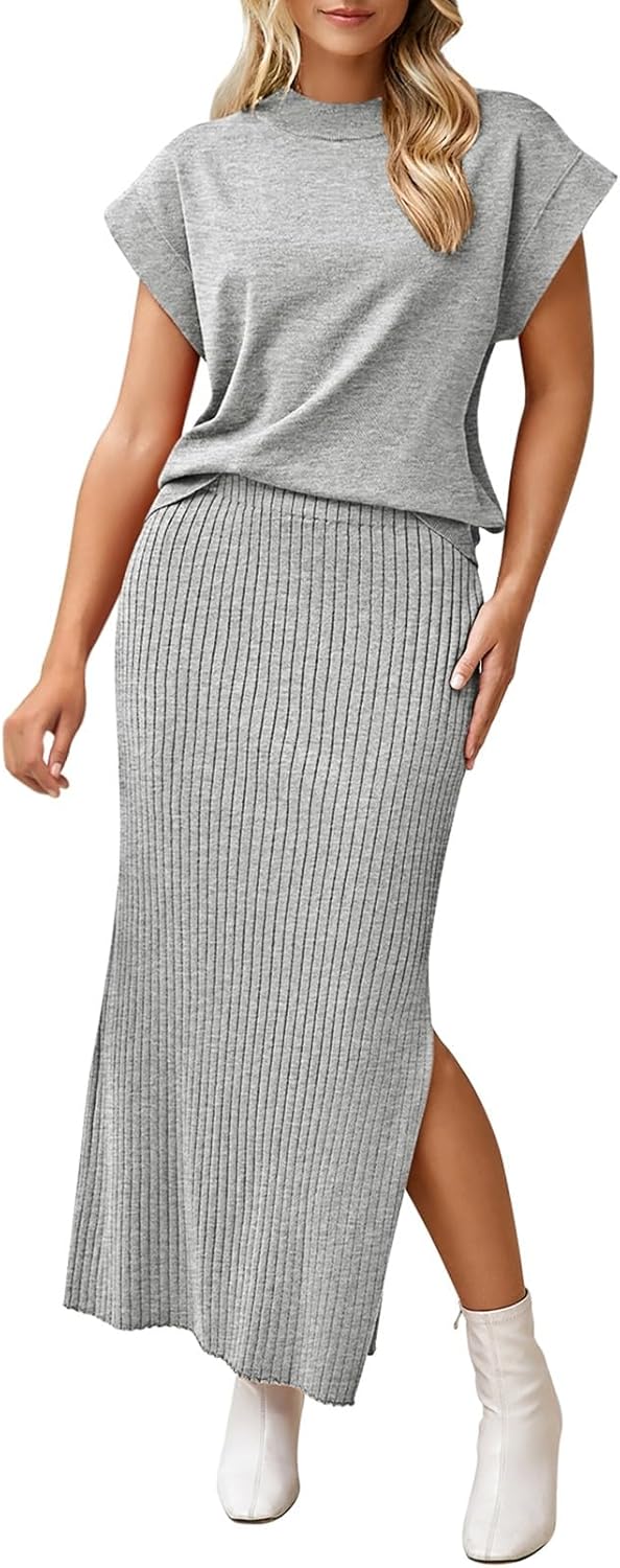 Pink Queen Women's 2 Piece Sweater Outfits Set for Summer Fun